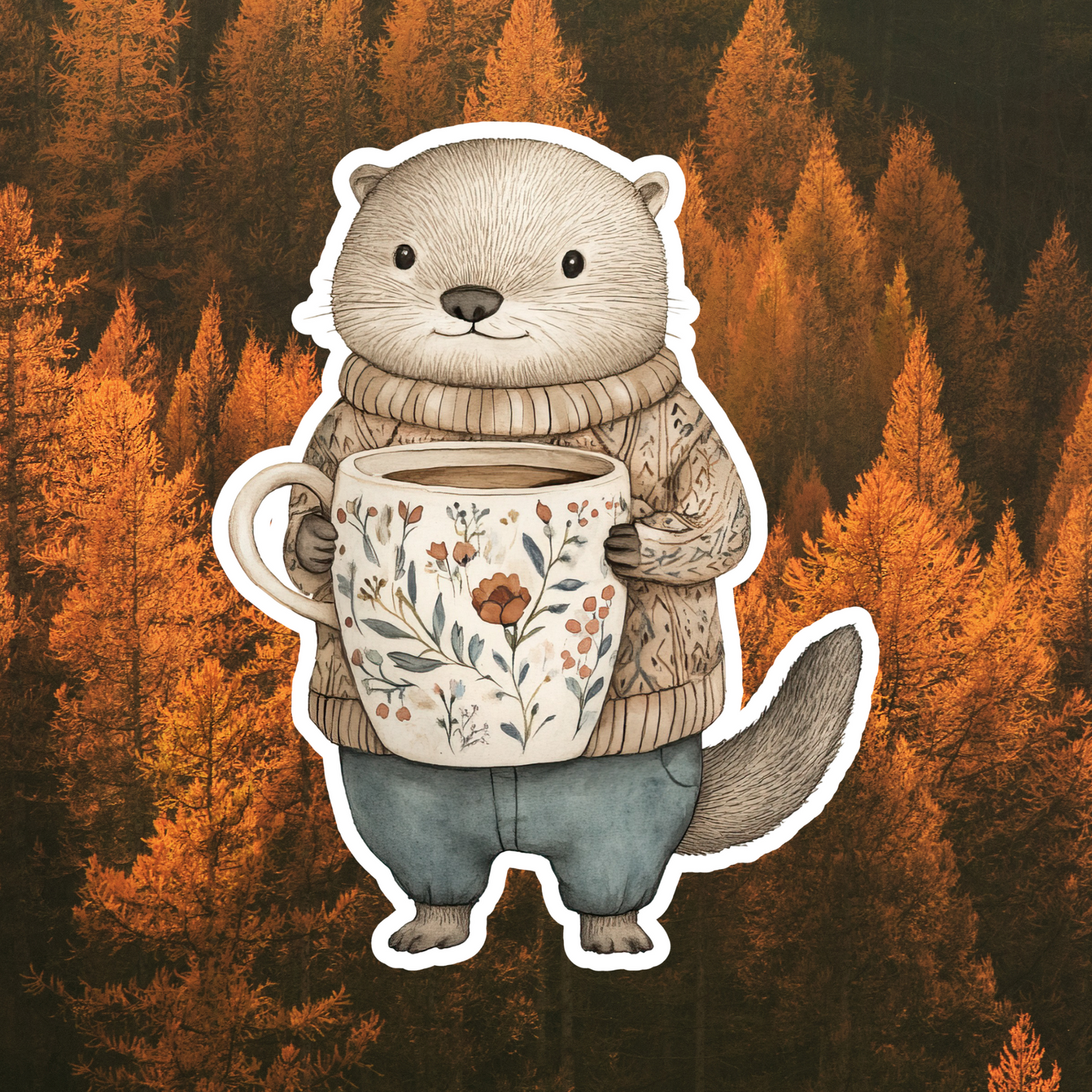 Otter Coffee Cup Magnet