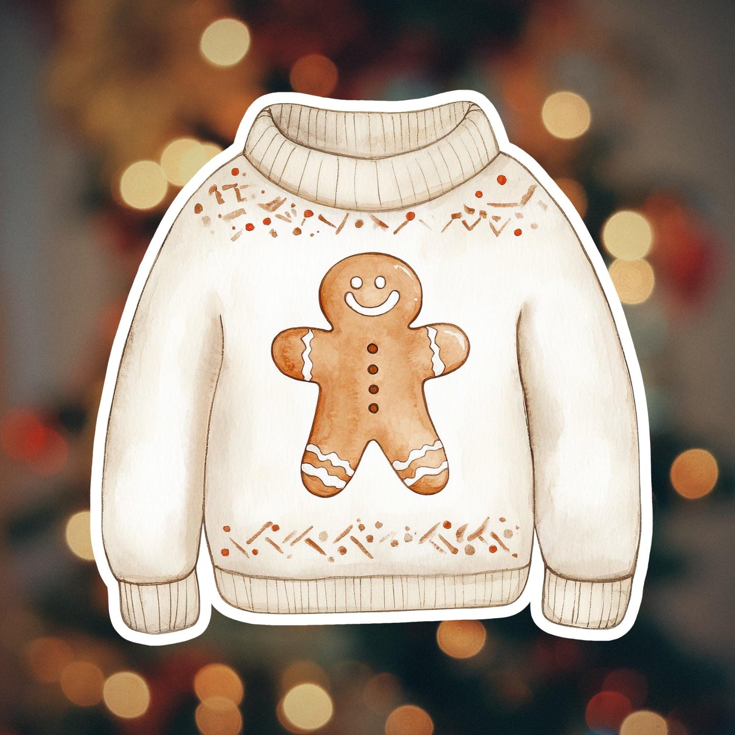 Gingerbread Man Christmas Sweater Magnet