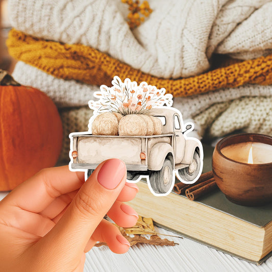 Rustic Autumn Truck Magnet
