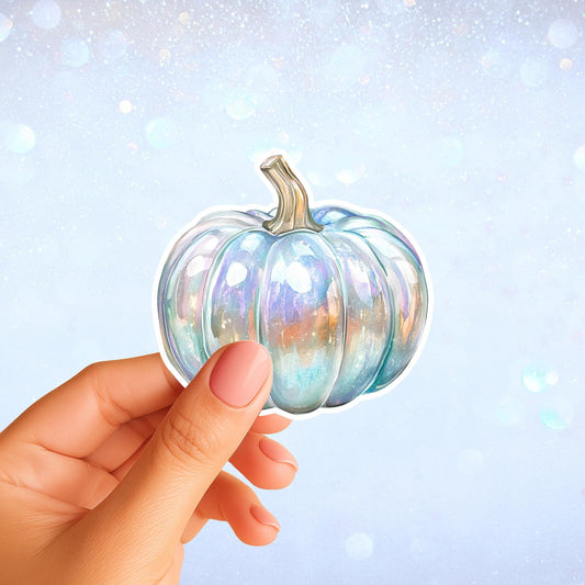 Icy Blue Pumpkin Fridge Magnet