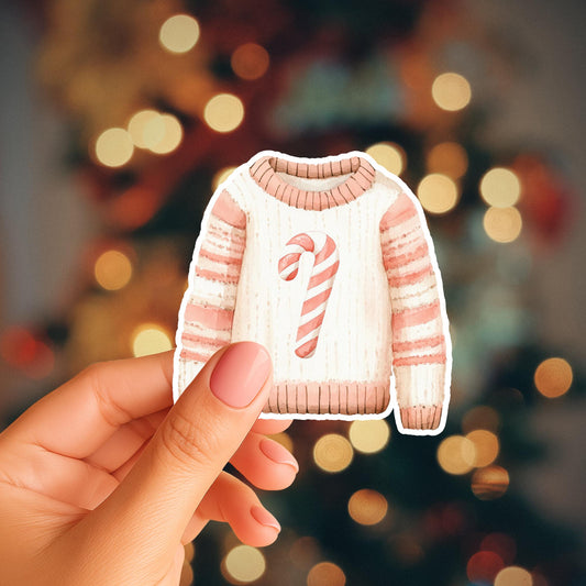 Candy Cane Christmas Sweater Magnet
