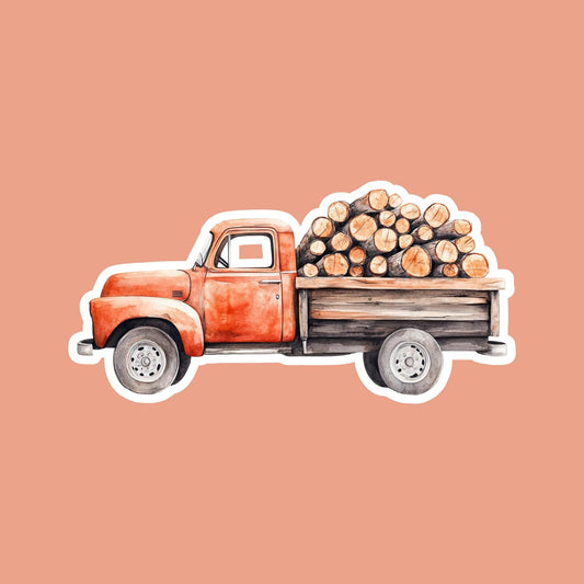 Rustic Autumn Truck Magnet