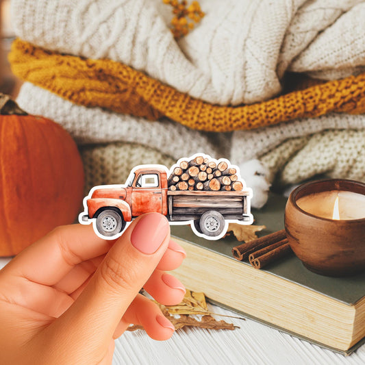 Rustic Autumn Truck Magnet