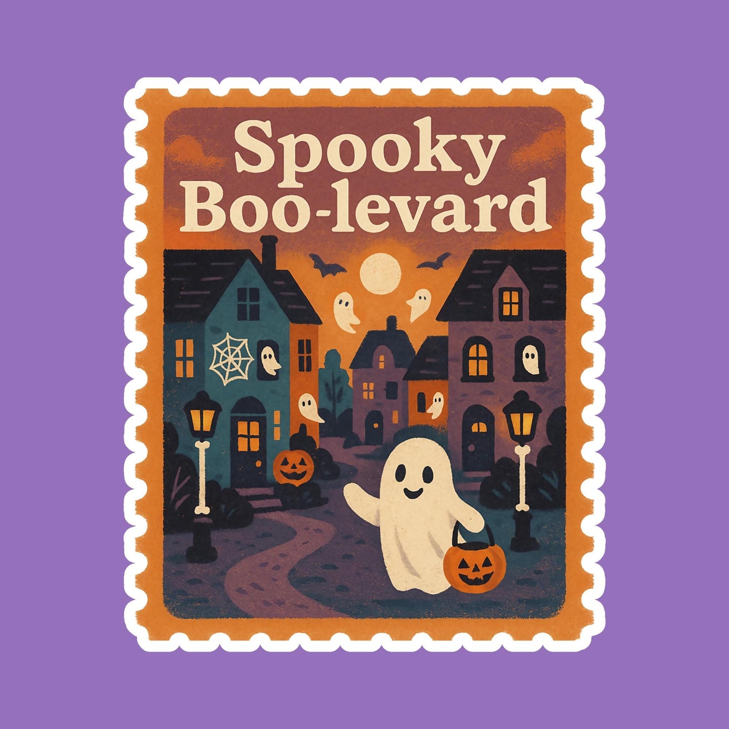 Halloween Postage Stamp Fridge Magnet