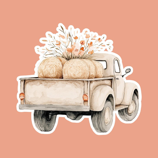 Rustic Autumn Truck Magnet