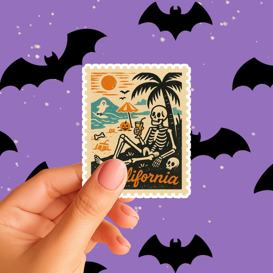 Halloween Postage Stamp Fridge Magnet