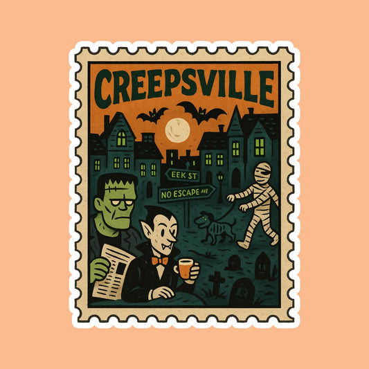 Monsters Postage Stamp Magnet