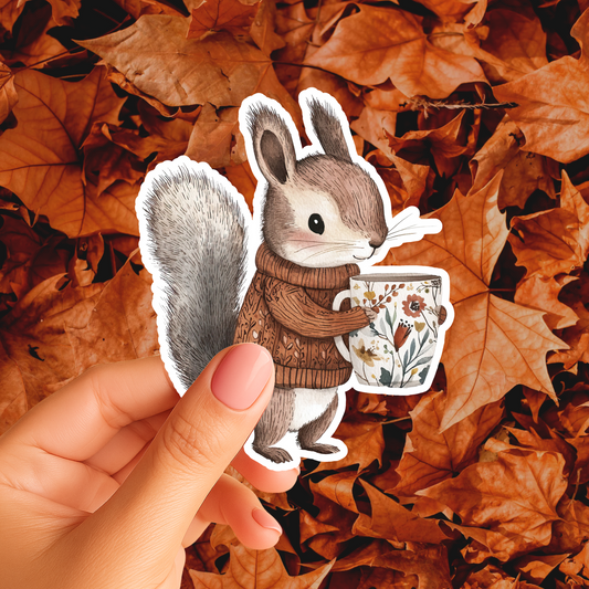 Squirrel Coffee Cup Magnet
