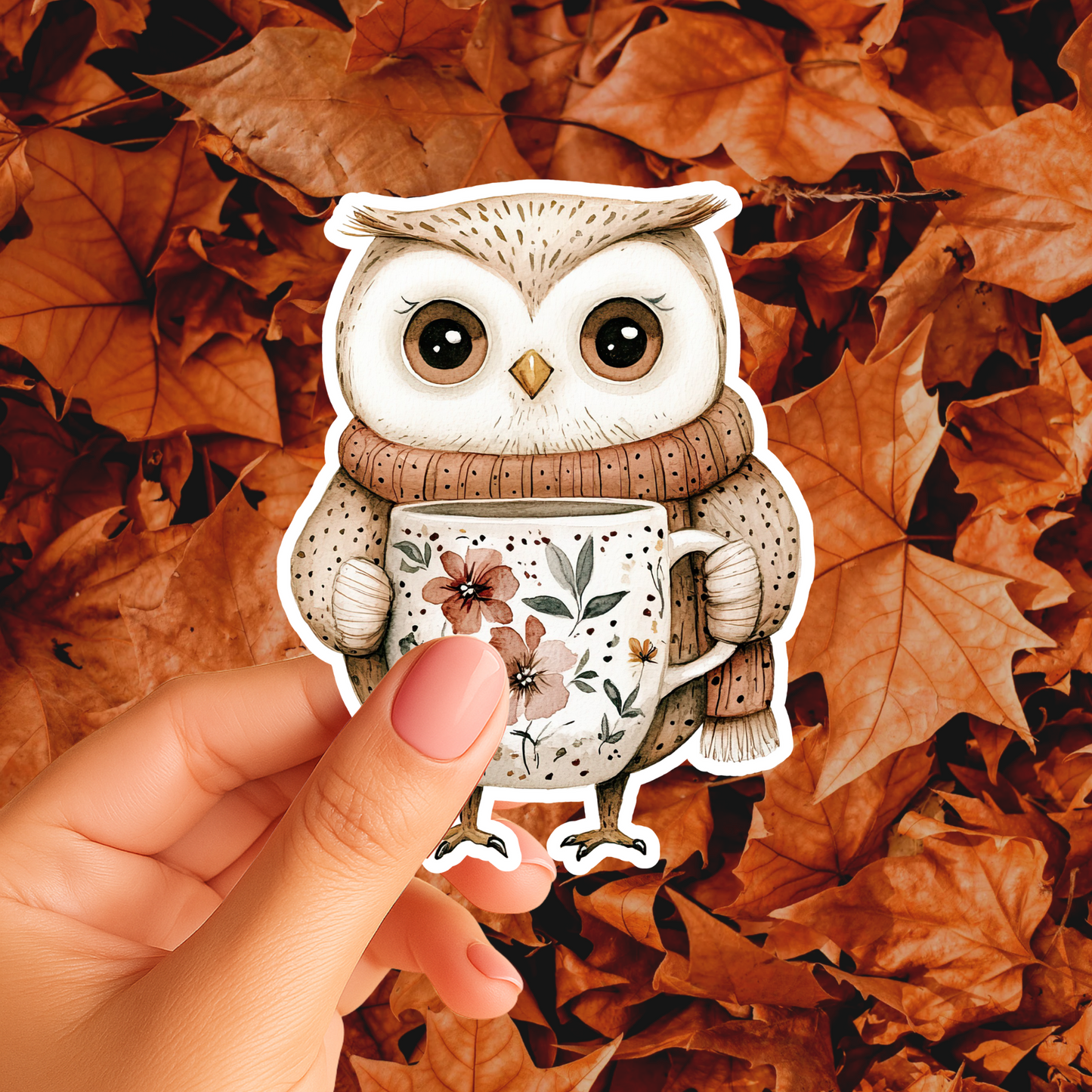 Coffee Cup Owl Magnet