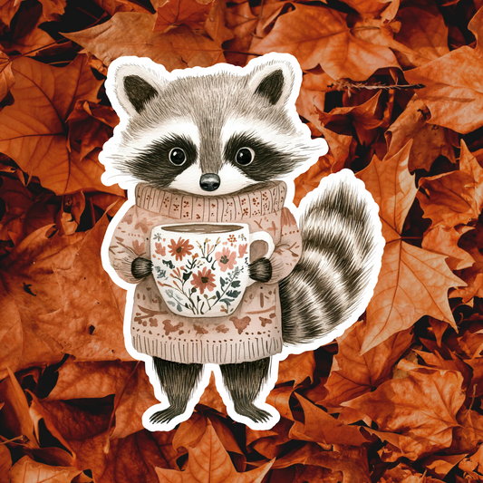 Racoon Coffee Cup Magnet