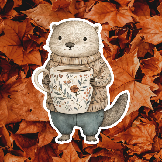 Otter Coffee Cup Magnet