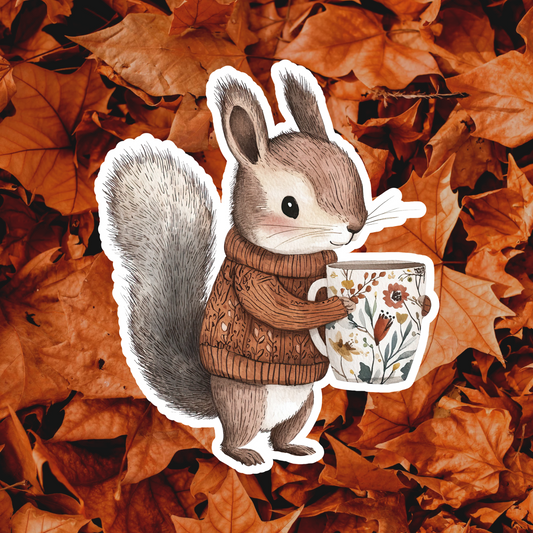 Squirrel Coffee Cup Magnet