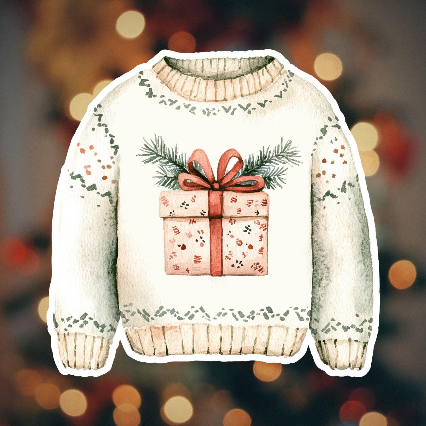 Present Christmas Sweater Magnet
