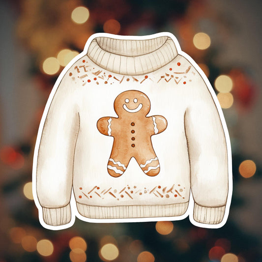 Gingerbread Man Christmas Sweater Magnet