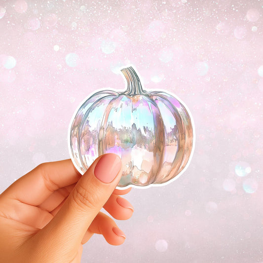 Pink and White Pumpkin Fridge Magnet