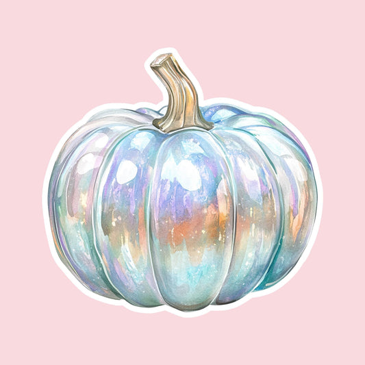 Icy Blue Pumpkin Fridge Magnet