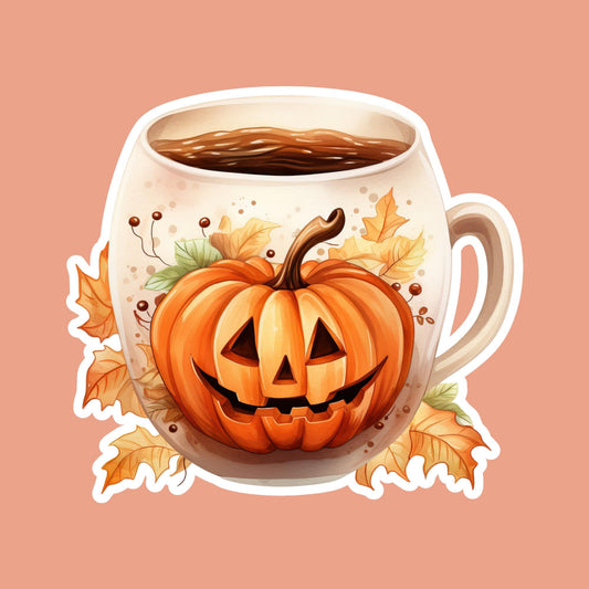 Pumpkin Mug Fridge Magnet