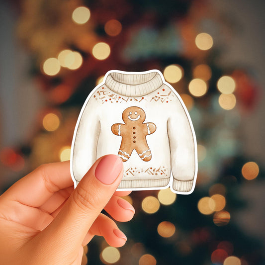 Gingerbread Man Christmas Sweater Magnet