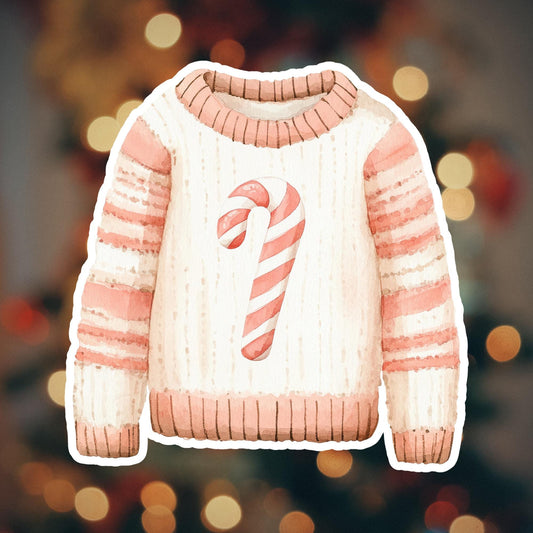 Candy Cane Christmas Sweater Magnet
